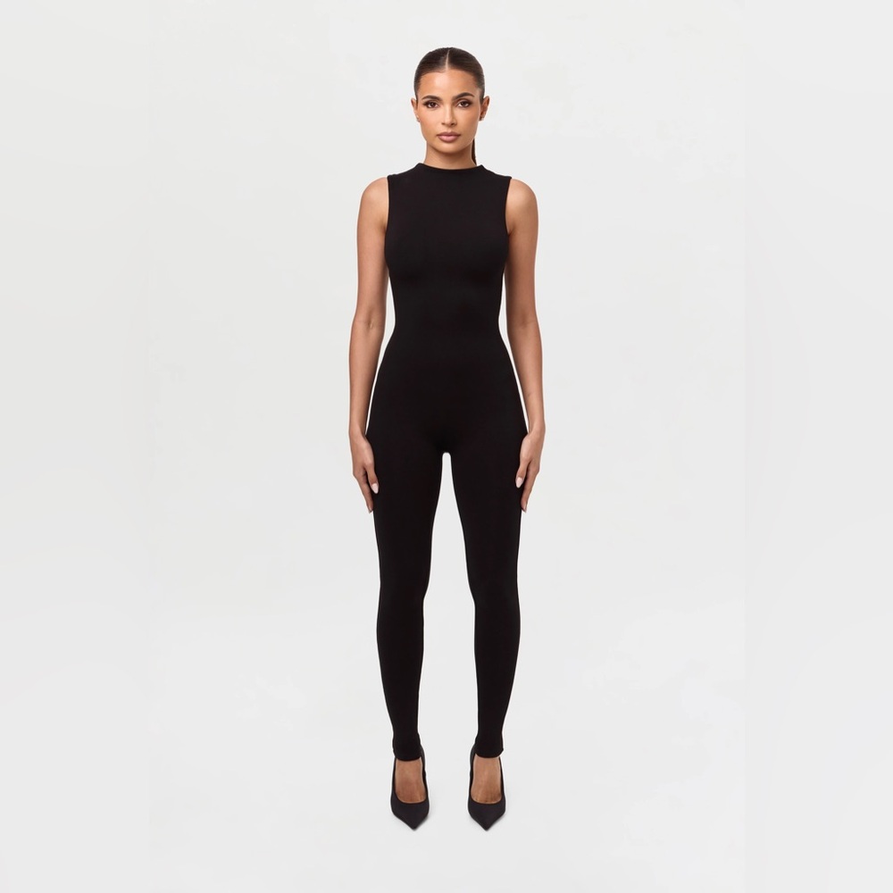 NWT - Black Sleeveless Jumpsuit (high neckline)